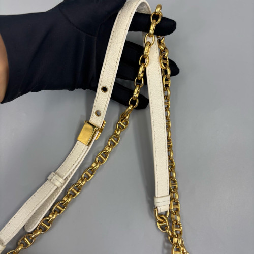 Dior Medium Caro Bag Calfskin White