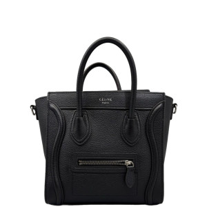 Celine Nano Luggage Grained Calfskin Black Celine Nano Luggage Grained Calfskin Black