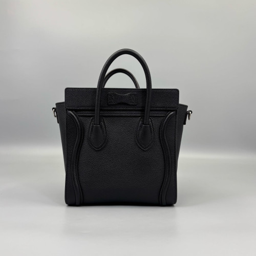 Celine Nano Luggage Grained Calfskin Black