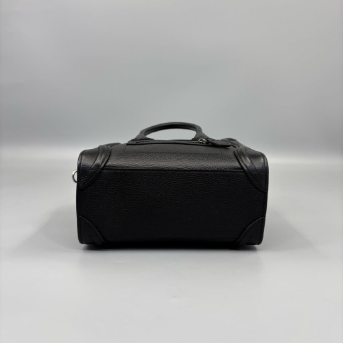 Celine Nano Luggage Grained Calfskin Black