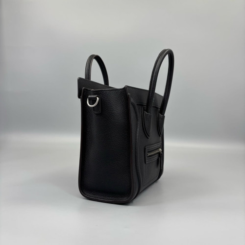 Celine Nano Luggage Grained Calfskin Black
