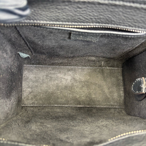 Celine Nano Luggage Grained Calfskin Black
