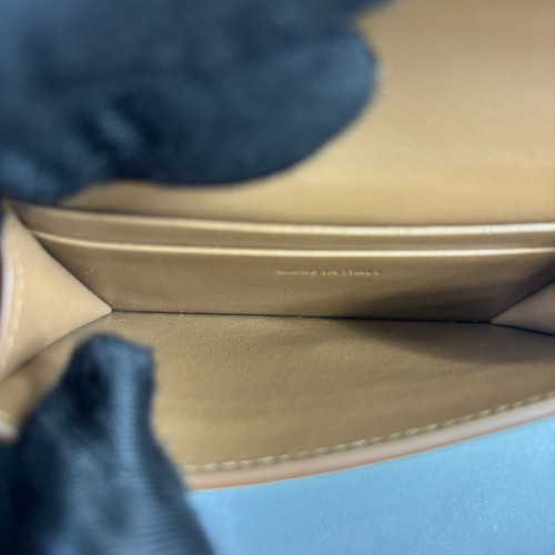 Celine Triomphe Flap Wallet Calfskin Brown