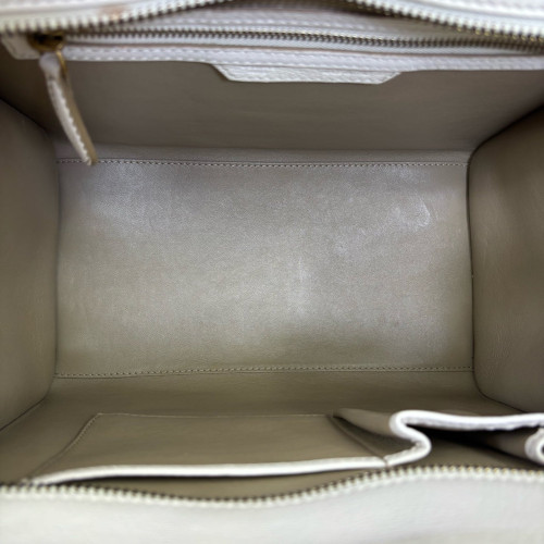 Celine Small Luggage Phantom Grained Calfskin White