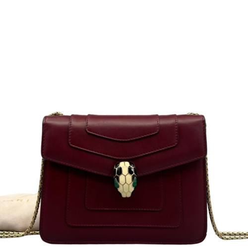Bvlgari Small Serpenti Forever Shoulder Bag Calfskin Burgundy