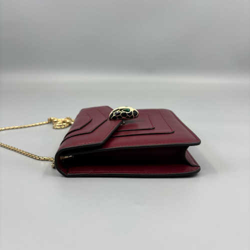 Bvlgari Small Serpenti Forever Shoulder Bag Calfskin Burgundy