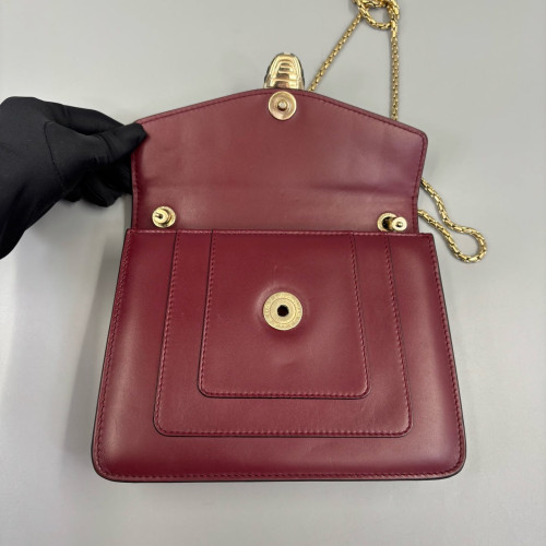 Bvlgari Small Serpenti Forever Shoulder Bag Calfskin Burgundy