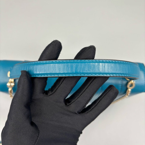 Bvlgari Large Serpenti Forever Top Handle Bag Calfskin Blue