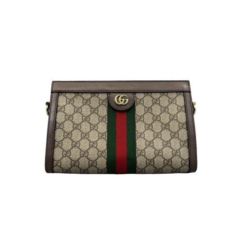 Gucci Web Small Ophidia Chain Shoulder Bag GG Supreme Monogram Beige Brown Green