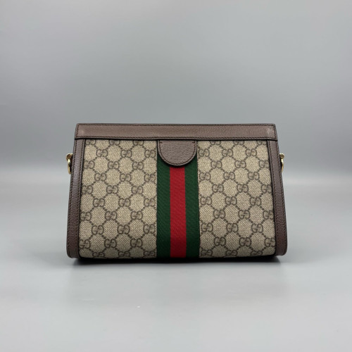 Gucci Web Small Ophidia Chain Shoulder Bag GG Supreme Monogram Beige Brown Green