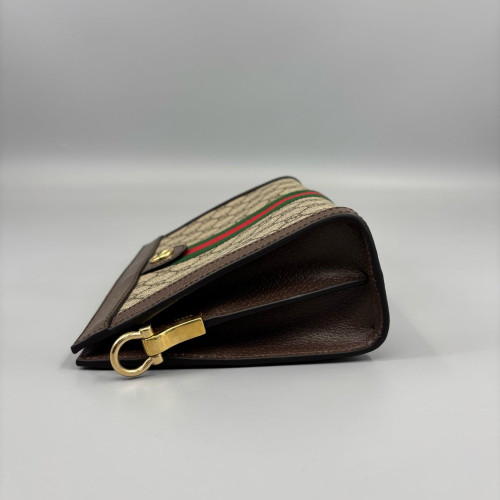 Gucci Web Small Ophidia Chain Shoulder Bag GG Supreme Monogram Beige Brown Green