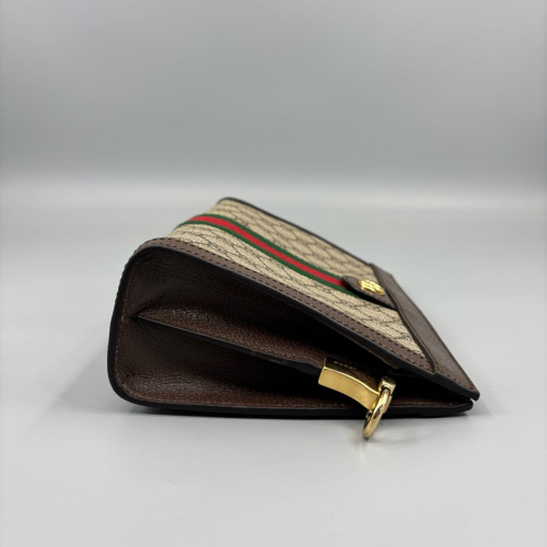 Gucci Web Small Ophidia Chain Shoulder Bag GG Supreme Monogram Beige Brown Green