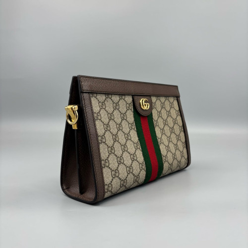 Gucci Web Small Ophidia Chain Shoulder Bag GG Supreme Monogram Beige Brown Green