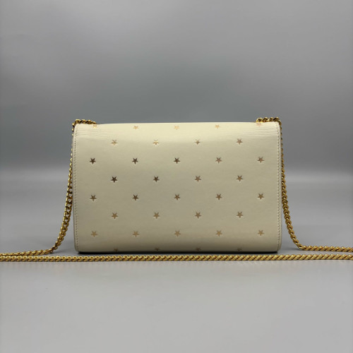 Yves Saint Laurent Print Medium Classic Kate Calfskin Beige Mystic White