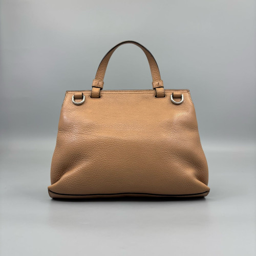Gucci Bamboo Small Bamboo Daily Top Handle Bag Grained Calfskin Brown Gucci Bamboo Small Bamboo Daily Top Handle Bag Grained Calfskin Brown