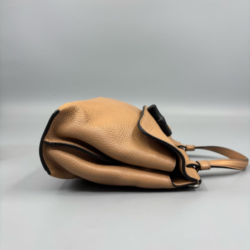 Gucci Bamboo Small Bamboo Daily Top Handle Bag Grained Calfskin Brown Gucci Bamboo Small Bamboo Daily Top Handle Bag Grained Calfskin Brown