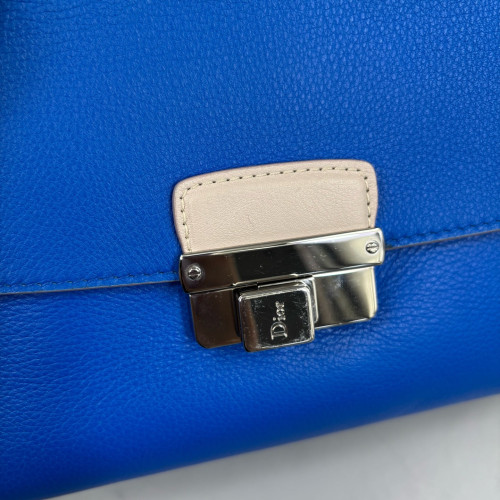 Dior Diorling Shoulder Bag Calfskin Blue Beige