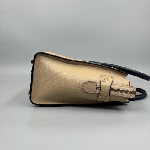 Celine Micro Luggage Grained Calfskin Black Beige Clair