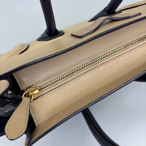 Celine Micro Luggage Grained Calfskin Black Beige Clair