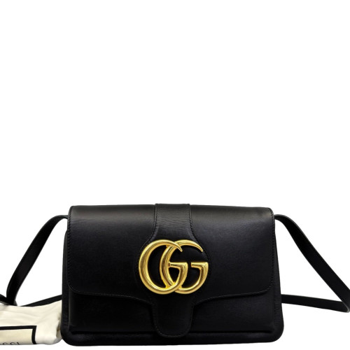 Gucci Small Arli Flap Shoulder Bag Calfskin Black
