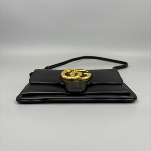 Gucci Small Arli Flap Shoulder Bag Calfskin Black