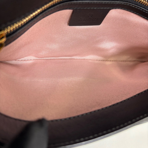 Gucci Small Arli Flap Shoulder Bag Calfskin Black