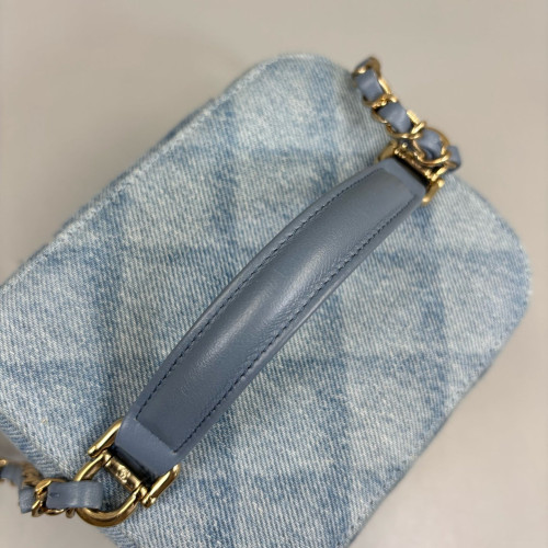 Chanel Mini Top Handle Vanity Case Denim Blue