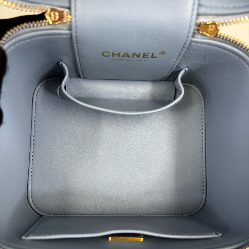 Chanel Mini Top Handle Vanity Case Denim Blue