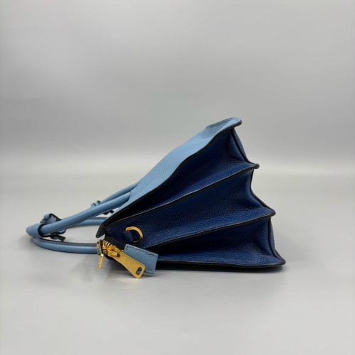Miu Miu Two-Way Bag Calfskin Blue Dark Green