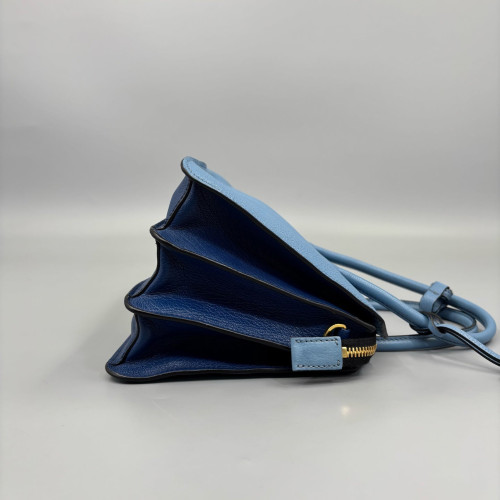 Miu Miu Two-Way Bag Calfskin Blue Dark Green