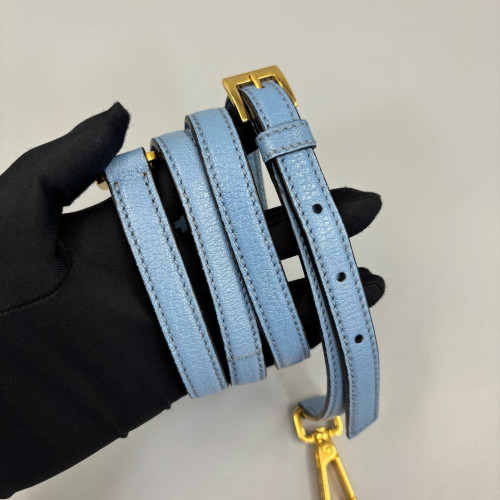 Miu Miu Two-Way Bag Calfskin Blue Dark Green