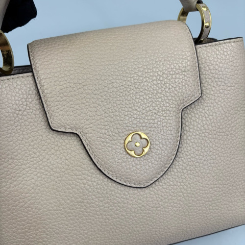 Louis Vuitton Capucines BB Grained Calfskin Grey