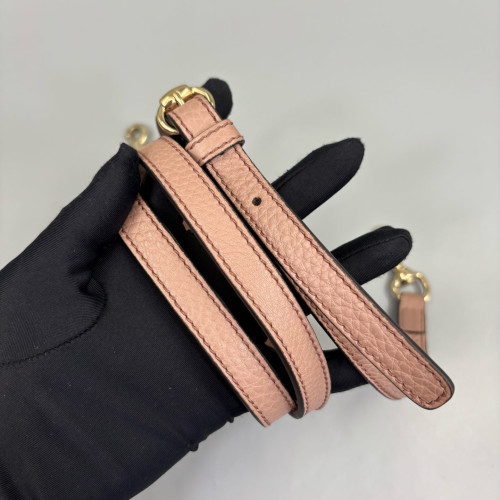 Gucci Small Soho Shoulder Bag Grained Calfskin Pink