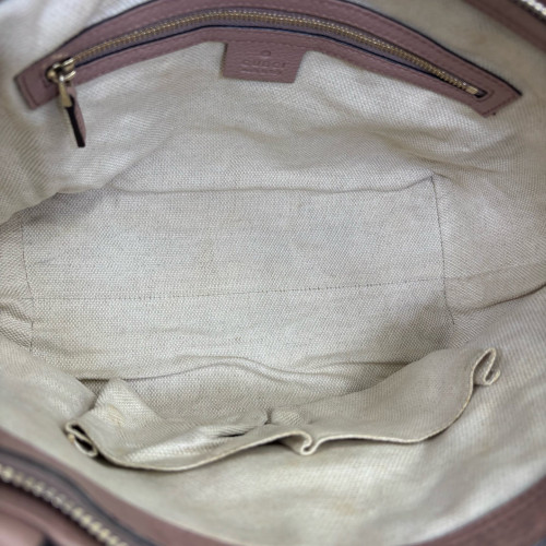 Gucci Small Soho Shoulder Bag Grained Calfskin Pink