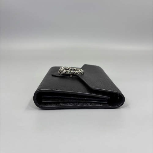 Gucci Mini Dionysus Chain Wallet Grained Calfskin Black