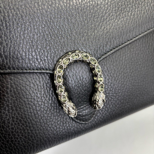 Gucci Mini Dionysus Chain Wallet Grained Calfskin Black