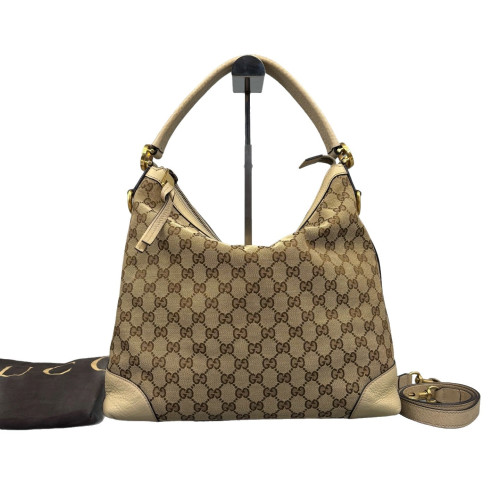 Gucci Hobo GG Supreme Monogram Brown Beige