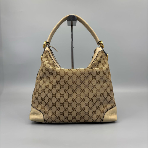 Gucci Hobo GG Supreme Monogram Brown Beige