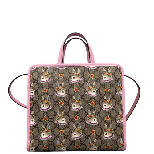 Gucci Children's GG Tote GG Supreme Monogram Brown Pink