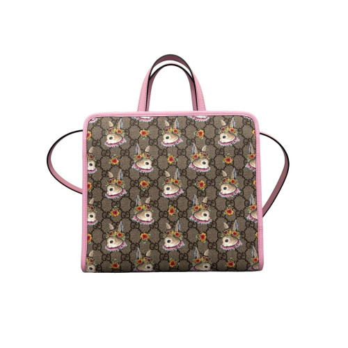 Gucci Children's GG Tote GG Supreme Monogram Brown Pink