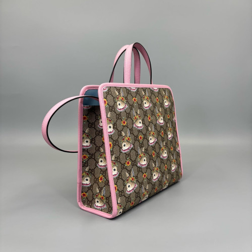 Gucci Children's GG Tote GG Supreme Monogram Brown Pink