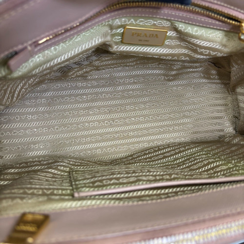 Prada Small Galleria Double Zip Tote Saffiano Calfskin Dark Beige