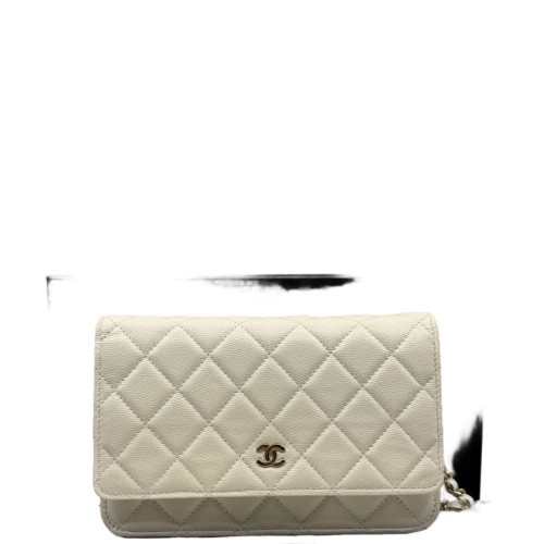 Chanel Quilted Wallet On Chain Calfskin White Chanel Quilted Wallet On Chain Calfskin White