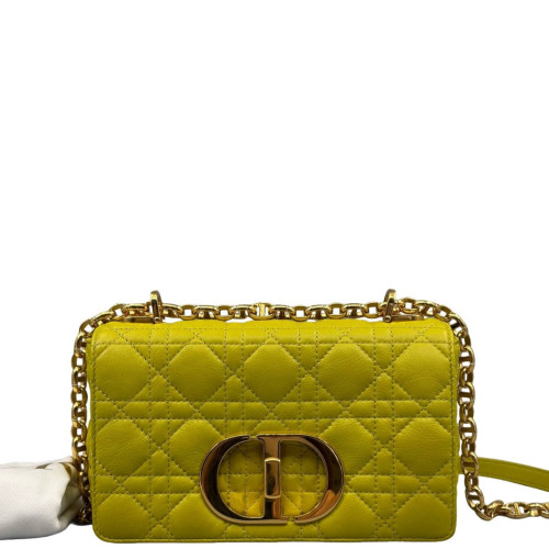 Dior Small Caro Bag Calfskin Yellow