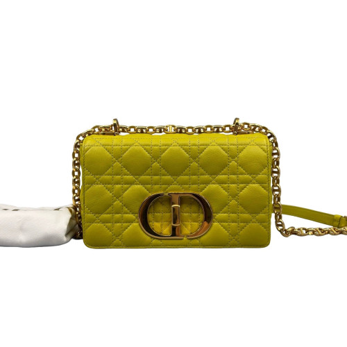 Dior Small Caro Bag Calfskin Yellow