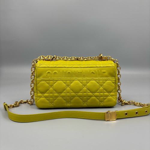 Dior Small Caro Bag Calfskin Yellow
