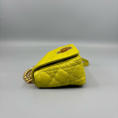 Dior Small Caro Bag Calfskin Yellow