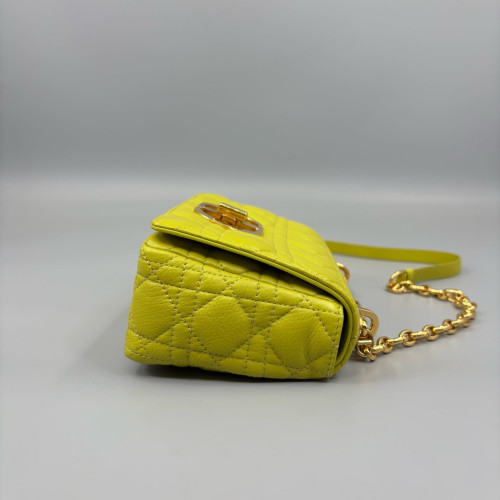 Dior Small Caro Bag Calfskin Yellow