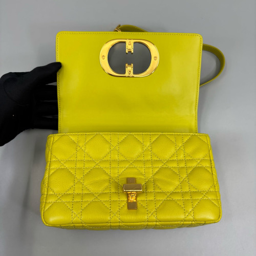 Dior Small Caro Bag Calfskin Yellow