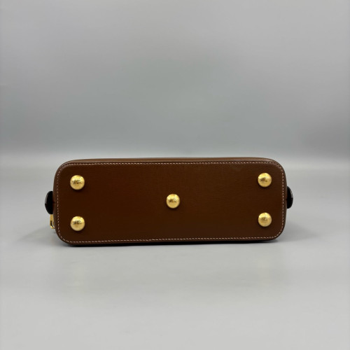 Gucci Small Horsebit 1955 Top Handle GG Supreme Monogram Calfskin Brown Light Brown